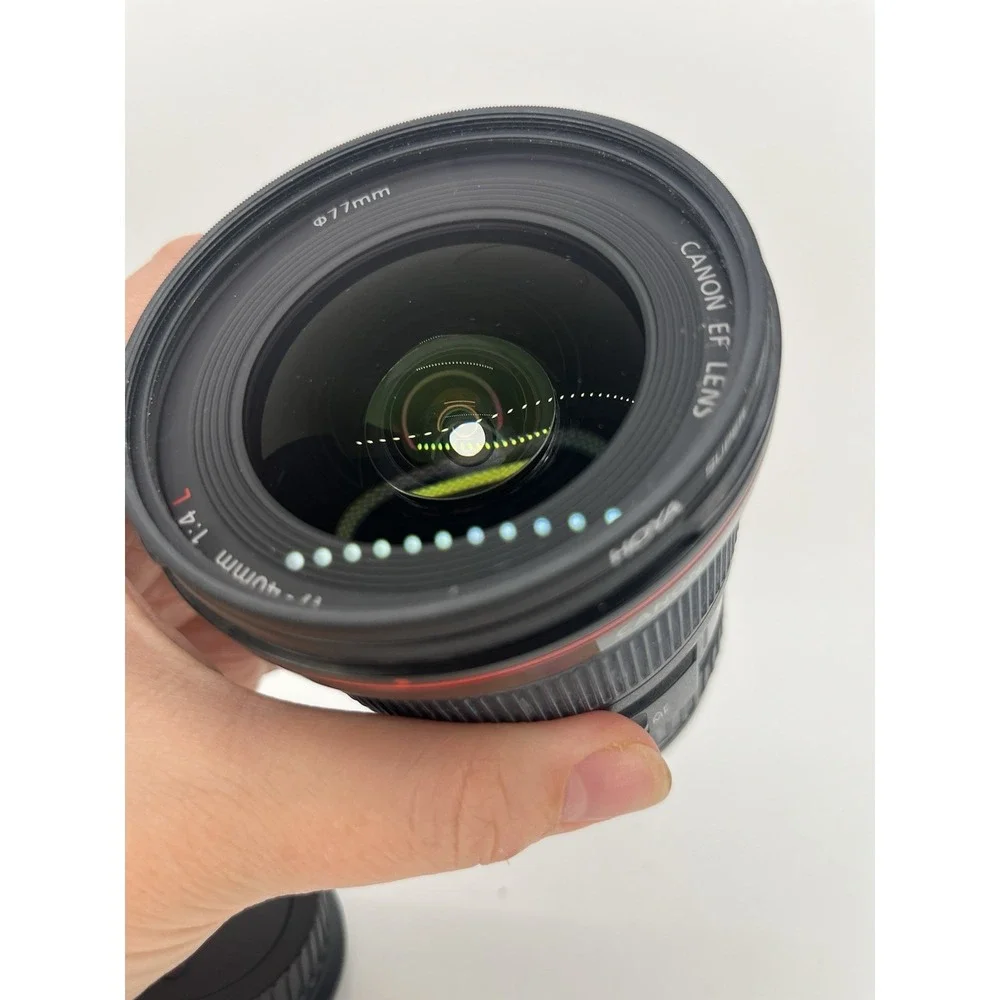 Canon EF 17-40mm f/4L USM Zoom Lens EF Mount Untested w/ Hoya 77mm UV Filter